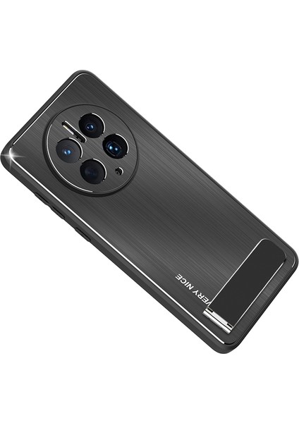 Huawei Mate 50 Pro 4g Kickstand Telefon Kasası Fırçalanmış Alüminyum Alaşım Tpu Kenar Şok Geçirmez Kapak (Yurt Dışından)