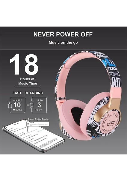 Bluetooth Kulaklık Kafa Aşınma Stereo Hifi Spor Oyun Kablosuz Kulaklık Müzik Pc Doğum Günü Yeni Yıl Hediyesi Için Mic ile Ağır Bas (Yurt Dışından) fiyatları
