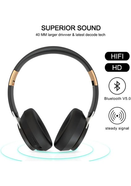 Kablosuz Kulaklıklar Bluetooth 5.0 Kulaklık Katlanabilir Kulaklık Hifi 9d Bas Stereo Kulaklık Spor Mikrofonlu Kulaklık (Yurt Dışından)