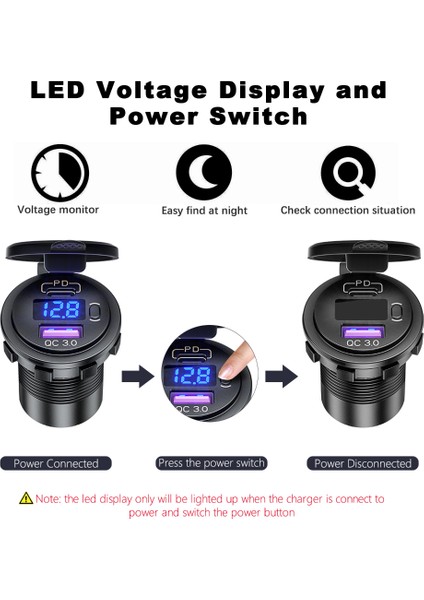 Pd+Qc3.0 Tamamen Metal Usb Araç Şarj Cihazı Hızlı Şarj-Mavi Işık (Bir Set) (Yurt Dışından) fiyatları
