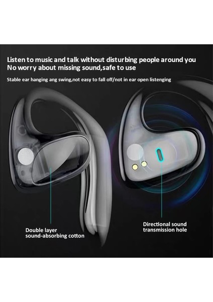 Hava Iletimi Bluetooth Kulaklıklar Gürültü Azaltma Spor Su Geçirmez 5.1 Mic ile Kablosuz Kulaklık Kulak Kancalı Kulaklıklar Kulakiçi (Yurt Dışından) fırsatları
