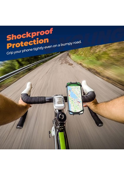 Bisiklet Telefonu Montajı, Motosiklet Gidon Montajı, 360° Dönebilen Silikon Bisiklet Telefonu Tutucu, iPhone ile Uyumlu 13/12/11 Pro Max Xs Max Xr x 8 7 6s Plus Se 2022 12 Mini, Sa (Yurt Dışından)