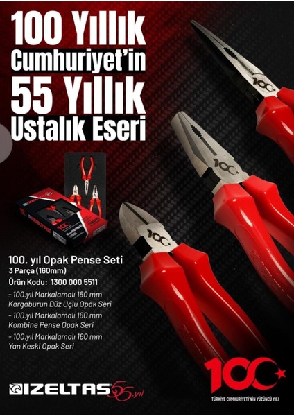 Izeltaş 13000005511 100. Yıl Opak Pense Seti