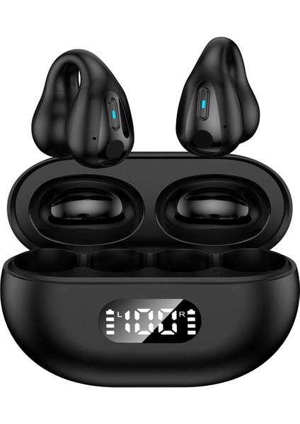 Tws Q80 Kablosuz Kulaklık Bluetooth 5.3 Kemik Iletimli Kulaklık Kulak Klipsi Tasarım Dokunmatik Kontrol LED Kulakiçi Spor Kulaklıklar (Yurt Dışından)