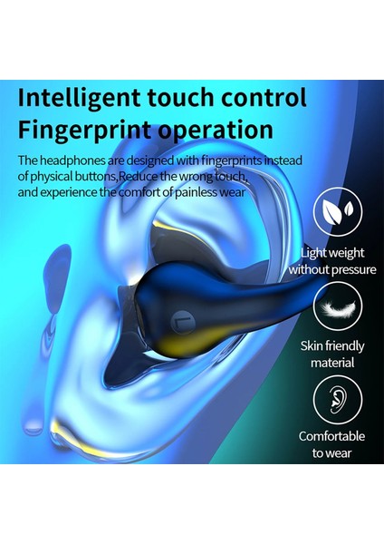 Tws Q80 Kablosuz Kulaklık Bluetooth 5.3 Kemik Iletimli Kulaklık Kulak Klipsi Tasarım Dokunmatik Kontrol LED Kulakiçi Spor Kulaklıklar (Yurt Dışından) fırsatları