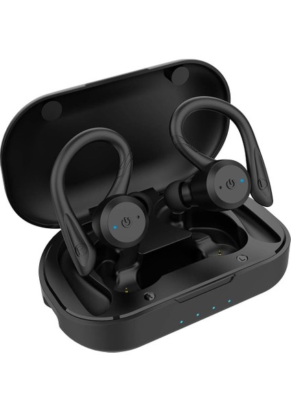Bluetooth Headphones True Wireless Earbuds With Charging Case Ipx7 Waterproof Stereo Sound Earphones Built-In Mic In-Ear Headsets Deep Bass For Sport Running Black (Yurt Dışından)