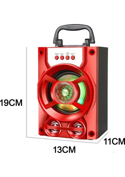 Bluetooth Makinesi Stereo Hoparlörler Iç Dış Şarkı Için USB Irmızı (Yurt Dışından)