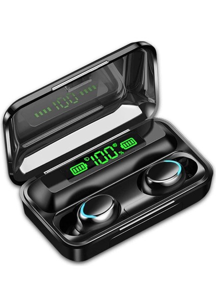 Wireless F9 Earbuds With Touch Control, Original F9-5 Bluetooth Earphones 5.0 Tws Fingerprint Touch Headset Hifi Stereo In-Ear Earbuds Wireless Headphones For Sport (Black) (Yurt Dışından)