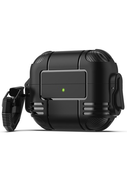 Cover Designed For Pro, Full Body Protection Airpod Cover With Keychain For Wireless Charging Case, Black [front LED Visible] (Yurt Dışından)
