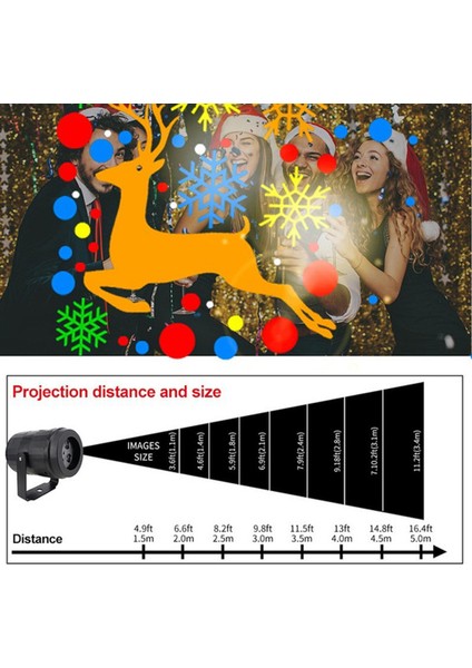 Noel LED Işık 16 Projeksiyon Lambası Dekorasyon (Yurt Dışından)