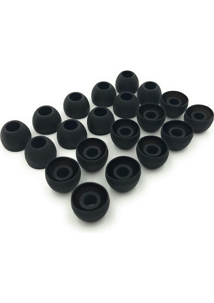10 Pairs Medium Silicone Replacement Earbud Ear Buds Tips – Black (Yurt Dışından)