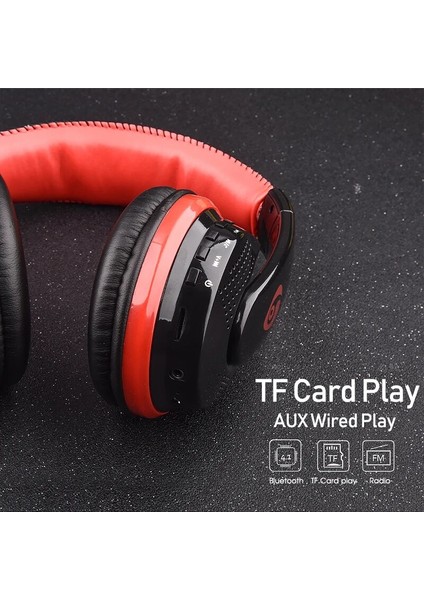 Kulak Üstü Bluetooth Kulaklık Kablosuz Kulaklık Hifi Bas Desteği Radyo Mikro Sd Kart Aux Oyun Handsfree Mikrofon (Yurt Dışından)