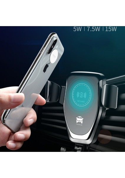 Qi Kablosuz Hızlı Şarj Otomatik Sıkma Araç Montajı, Hava Firar Telefon Tutucu - CF90 Hızlı Şarj Beyaz Tam Set (Bir Set) (Yurt Dışından) modelleri