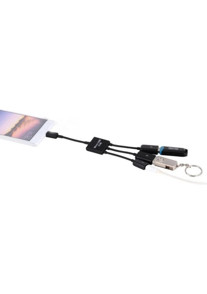 Android Telefonlar Tablet Için 3 In 1 Mikro USB Şarj Otg Hub Splitter (Yurt Dışından)