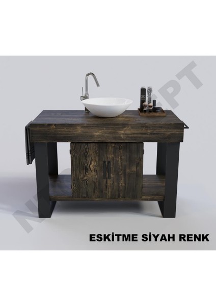 Miha Masif Ahşap Lavabo Dolabı Hilton