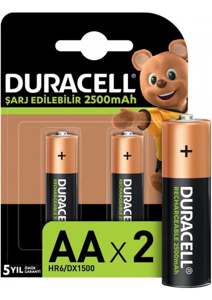 Duracell 2500 Mah 2li Şarjlı Kalem Pil (4209)