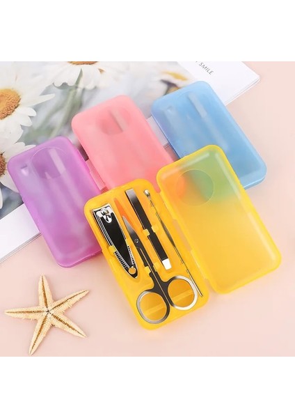 Rastgele Renk 4 Adet/takım Tırnak Makası Plastik Kutu Düzelticiler Makas Kulak Kaşık Cımbız Ayak Çivi Sanat Manikür Araçları Malzemeleri Profesyonel (Yurt Dışından)