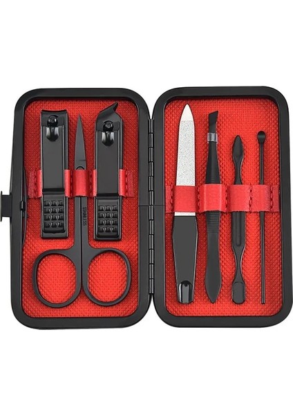 7 Adet-Kırmızı 7/8/9/19 Adet Tırnak Makası Seti Manikür Kesiciler Paslanmaz Çelik Tırnak Törpüsü Pedikür Tırnak Makası Aracı Ev Kırpma Kiti (Yurt Dışından)