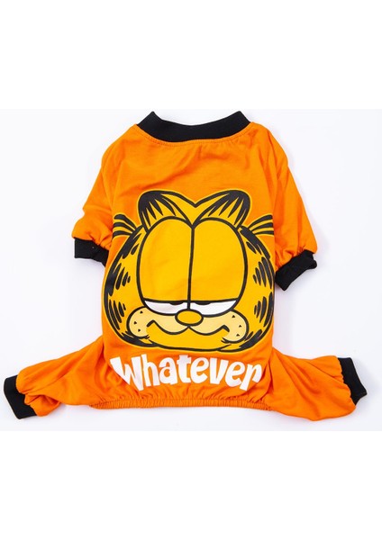 Garfield Kedi Köpek Tulumu Kedi Köpek Kıyafeti Penye Tulum Köpek Pijama Köpek Giysisi