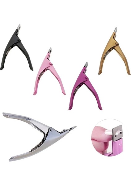 Altın 13.5*10 cm U Şekilli Yanlış Akrilik Ipuçları Makas Düzeltici Kırmızı/pembe Yuvarlak/kare Shapemake Manikür Araçları Tırnak Makası Kesici (Yurt Dışından)