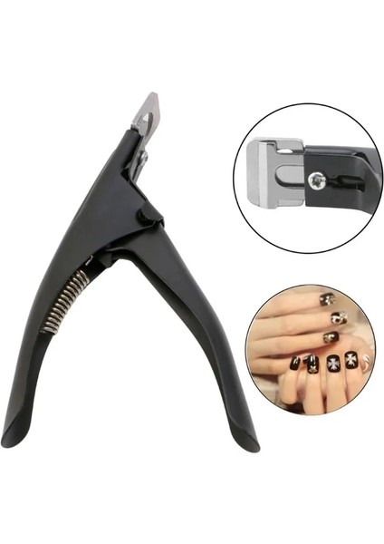 Altın 13.5*10 cm U Şekilli Yanlış Akrilik Ipuçları Makas Düzeltici Kırmızı/pembe Yuvarlak/kare Shapemake Manikür Araçları Tırnak Makası Kesici (Yurt Dışından)
