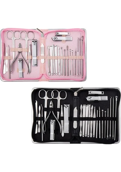 Pembe Paslanmaz Çelik Manikür Seti Saklama Kutusu ile Tırnak Makası Seti Bakım Aracı Pedikür Seti Kadın Erkek Kız Yetişkinler Için (Yurt Dışından) fırsatları