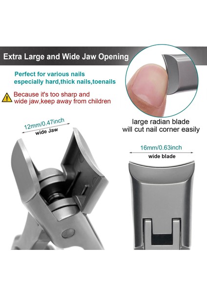 S-XK2P Sgnekoo Büyük Kalın Tırnak Makası Geniş Çene Açılış Anti-Sıçrama Ayak Tırnağı Kesici Giyotin Yetişkin Için Catcher Emniyet Kilidi Ile, Ciddi (Yurt Dışından) fırsatları