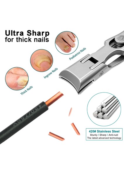 S-XK2P Sgnekoo Büyük Kalın Tırnak Makası Geniş Çene Açılış Anti-Sıçrama Ayak Tırnağı Kesici Giyotin Yetişkin Için Catcher Emniyet Kilidi Ile, Ciddi (Yurt Dışından) indirimleri