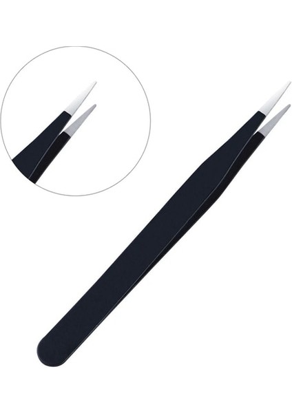 1 Adet Paslanmaz Çelik Kavisli Düz Siyah Cımbız Rhinestones Kanca Seçici Ölü Cilt Sökücü Makyaj Tırnak Sanat Araçları (Yurt Dışından)