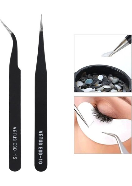 1 Adet Paslanmaz Çelik Kavisli Düz Siyah Cımbız Rhinestones Kanca Seçici Ölü Cilt Sökücü Makyaj Tırnak Sanat Araçları (Yurt Dışından) modelleri