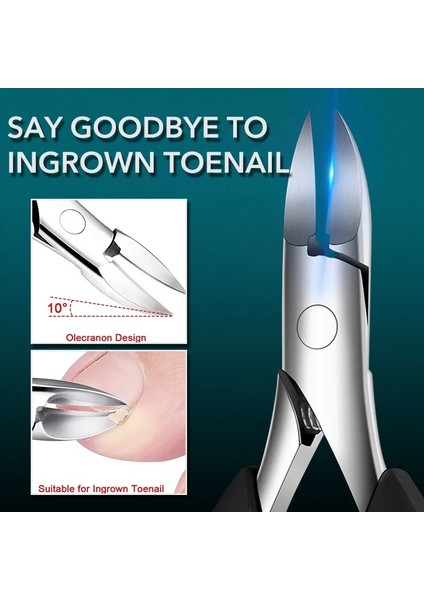 Siyah 1 Adet Kalın Ayak Tırnağı Giyotin Clipper Paslanmaz Çelik Profesyonel Paronychia Batık Tırnak Kesici Manikür Ayak Bakımı Pedikür Aracı (Yurt Dışından)