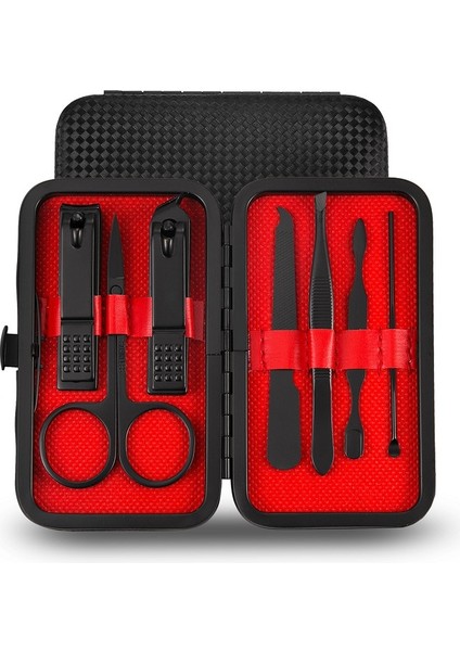 7pcs-Red 7 Adet Tırnak Makası Seti Paslanmaz Çelik Çok Fonksiyonlu Günlük Ayak El Bakımı Aletler Seti Profesyonel Makas Cımbız Kulak Temizleme Çubuğu (Yurt Dışından) modelleri