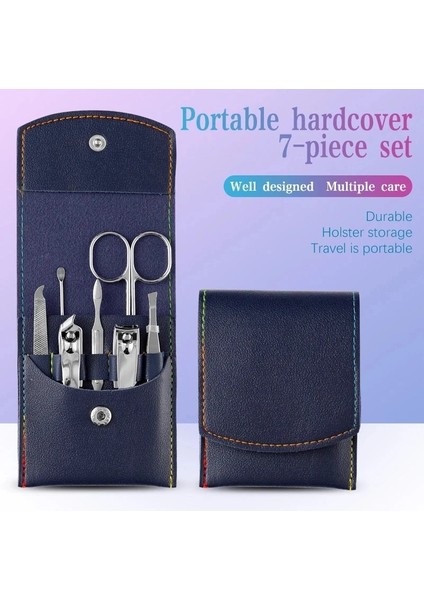 Siyah Çanta 7 Parça Taşınabilir Paslanmaz Çelik Profesyonel Tırnak Makası Kulak Kaşık Seyahat Pedikür Manikür Aracı Set Tırnak Bakımı Kesici Set (Yurt Dışından) modelleri