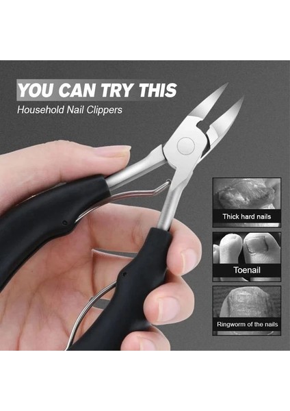 4pcs-Siyah Tırnak Makası Batık Ayak Tırnağı Kesiciler Pedikür Araçları Anti-Splash Olecra Pediatry Paronychia Düzeltme Manikür Aracı (Yurt Dışından) fırsatları