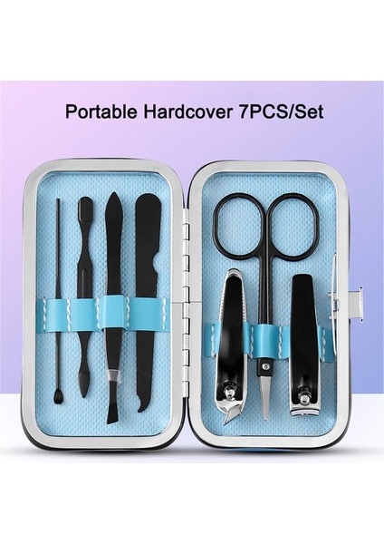 Mor 7 Adet Profesyonel Paslanmaz Çelik Tırnak Makası Manikür Pedikür Bakım Ayak Tırnak Tırnak Eti Giyotin Makası Seyahat Çantası Aracı (Yurt Dışından) modelleri
