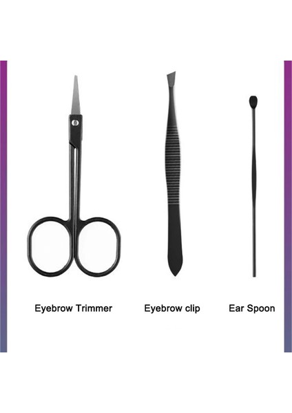 Mor 7 Adet Profesyonel Paslanmaz Çelik Tırnak Makası Manikür Pedikür Bakım Ayak Tırnak Tırnak Eti Giyotin Makası Seyahat Çantası Aracı (Yurt Dışından) indirimleri