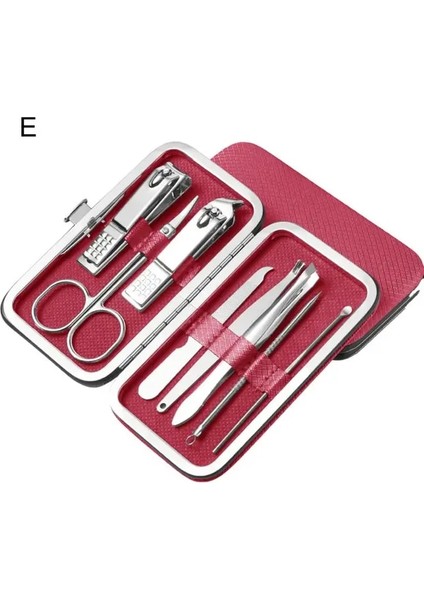 E 1 Takım Profesyonel Manikür Kesiciler Kompakt Paslanmaz Çelik Rahat Kılıf Manikür Seti Pedikür Malzemeleri (Yurt Dışından)