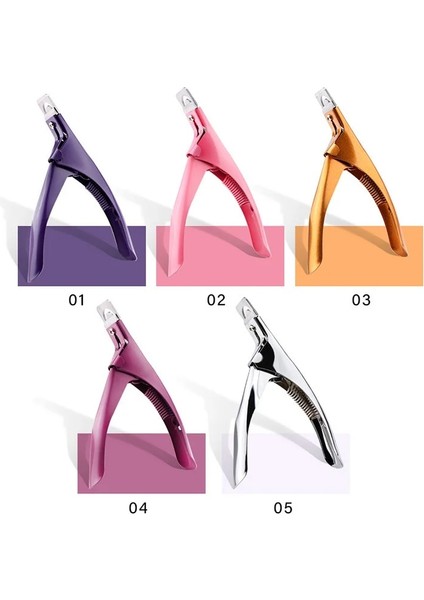 Pembe 13*7.8 cm U Şekilli Yanlış Akrilik Ipuçları Makas Giyotin Kırmızı/pembe Yuvarlak/kare Shapemake Manikür Araçları Tırnak Makası Kesici (Yurt Dışından)