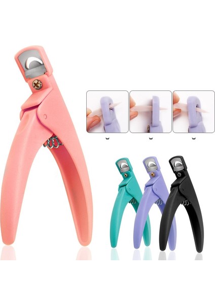 Mor Meslek U Şeklinde Tırnak Makası Akrilik Jel Uzatın Fransız Yanlış Tırnak Kesici Bıçak Düz Kenar Manikür Düzelticiler Kesici Aracı (Yurt Dışından) indirimleri