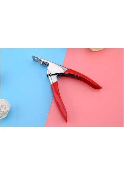 Kırmızı Nail Art Clipper Kesici Yanlış Tırnak Kenar Manikür Akrilik Uv Jel Yanlış Ipuçları Clipper Kesici Pembe Manikür Kesici Clipper Aracı (Yurt Dışından)