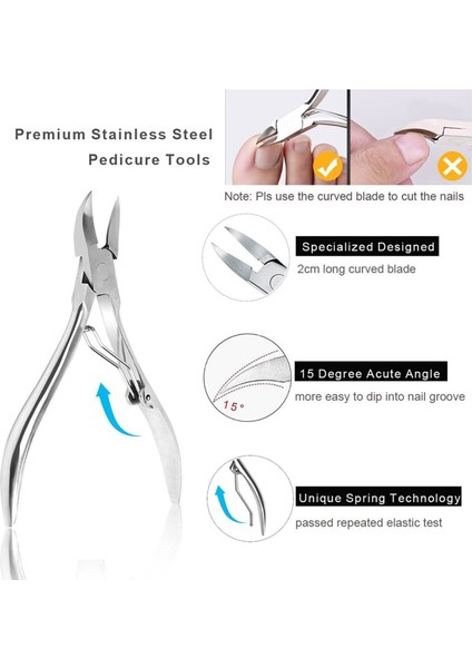 Beyaz Kartal Gaga Tırnak Makası Tırnak Eti Büyütme Kesim Kavisli Ucu Pedikür Manikür Profesyonel Paslanmaz Çelik Ölü Cilt Sökücü 1 Adet (Yurt Dışından) modelleri