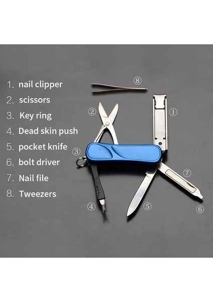 5 In 1 Beyaz 10 In 1 Çok Fonksiyonlu Tırnak Makası Paslanmaz Çelik Katlanır Tırnak Makası Makas Tırnak Giyotin Manikür Aracı Açık Hava Aracı (Yurt Dışından) modelleri