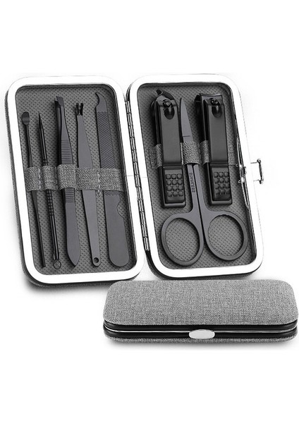 03 Yüksek Kalite Paslanmaz Çelik Tırnak Makası Setleri Siyah Pembe Gri Kesici Giyotin Kulak Temizleme Çubuğu Bakım Seti Pedikür Ayak Tırnak Sanat Araçları (Yurt Dışından)