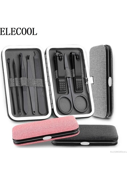 03 Yüksek Kalite Paslanmaz Çelik Tırnak Makası Setleri Siyah Pembe Gri Kesici Giyotin Kulak Temizleme Çubuğu Bakım Seti Pedikür Ayak Tırnak Sanat Araçları (Yurt Dışından) fırsatları