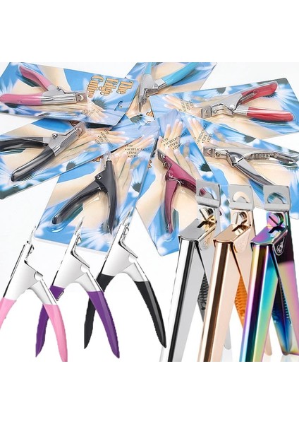Altın 10 Renk U Kelime Kesme Tırnak Sanat Makası Makas Fransız Yanlış Tırnak Ucu Kenar Kesiciler Paslanmaz Çelik Düzelticiler Dıy Manikür Aracı (Yurt Dışından) fiyatları