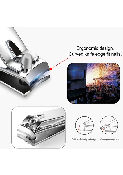 BLACK-10PCS 10 Adet Profesyonel Paslanmaz Çelik Tırnak Makası Manikür Pedikür Bakım Ayak Tırnak Tırnak Eti Giyotin Seyahat Çantası Aracı (Yurt Dışından) fırsatları