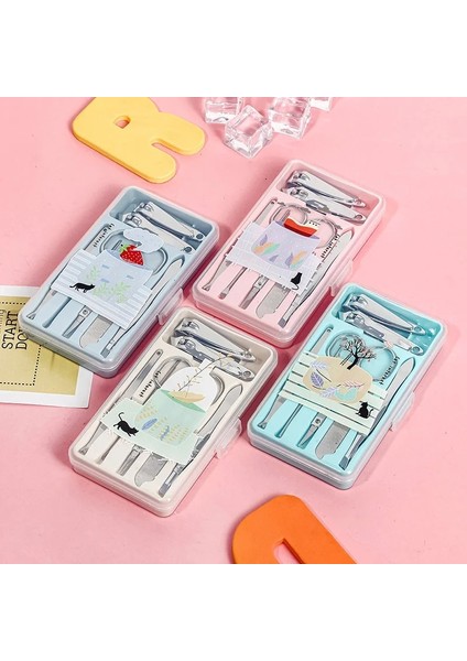 Kızlar 7 Adet/kutu Tırnak Makası Tırnak Manikür Düzelticiler Karikatür Paslanmaz Çelik Makas Ölü Deri Pense Kulak Kaşık Ayak Araçları Rastgele Renk (Yurt Dışından) modelleri