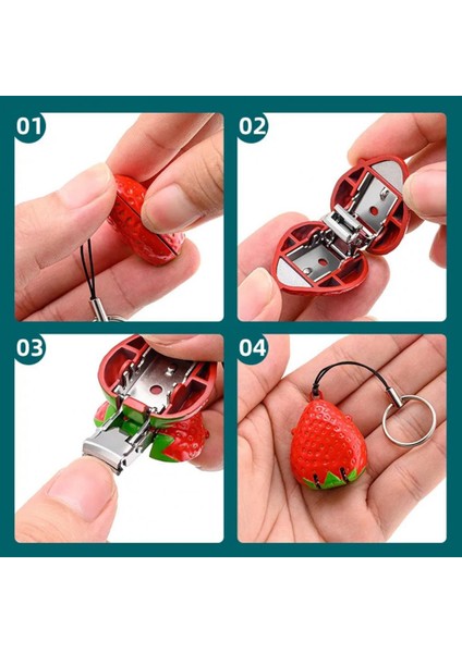 D Faydalı Meyve Çilek Anahtarlık Tırnak Kesici Hafif Anahtarlık Tırnak Makası Katlanabilir Manikür Malzemeleri (Yurt Dışından) indirimleri