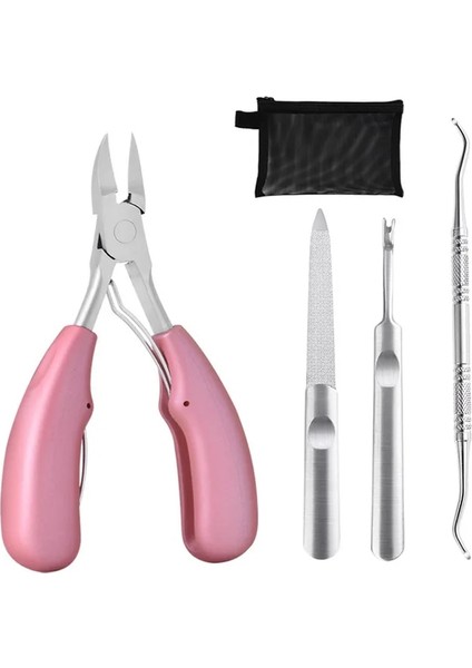 I-Rose Gold 4 Adet Tırnak Makası Seti 7/10/16/18 Adet Manikür Kesiciler Tırnak Makası Tırnak Makası Katlama Çantası-Güzellik Manikür Tırnak Törpüsü Aracı (Yurt Dışından)