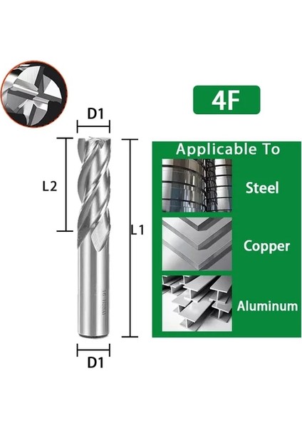 4MM-65L 4 Flüt-Hss Sıqı Parmak Frezeler Yüksek Hassasiyetli Hss Metal Kesici Co8 Kobalt D1-32MM 2 3 4 Flüt Diş Alüminyum Freze Aleti Anahtar Koltuklu Yönlendirici Bit (Yurt Dışından)